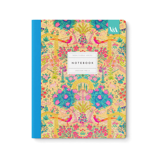 V&A Neon Floral Ornate Garden exercise book
