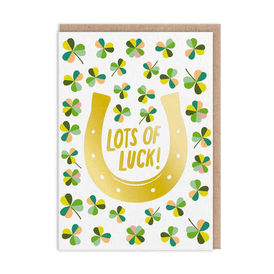 Lots of luck horseshoe good luck card