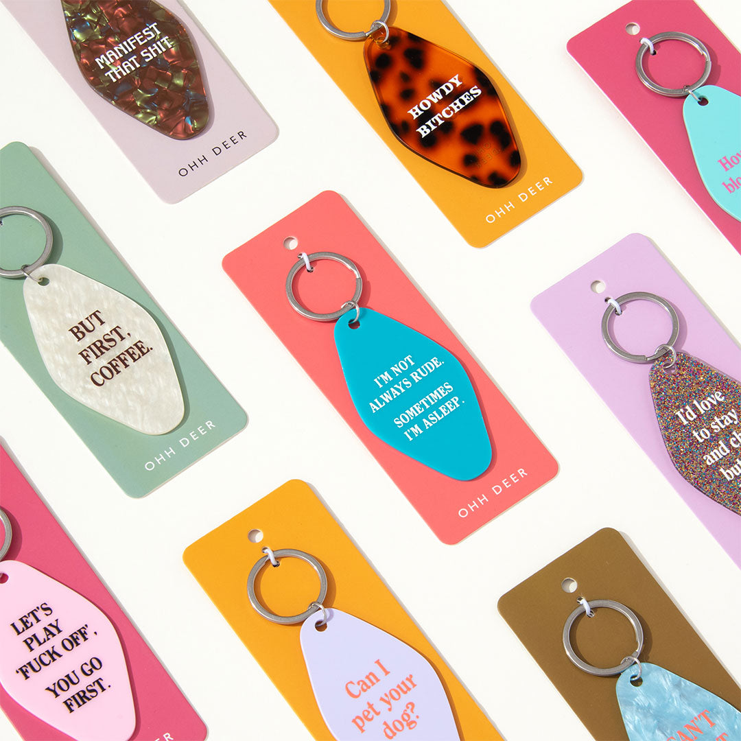 Acrylic hotel keyrings by Ohh Deer